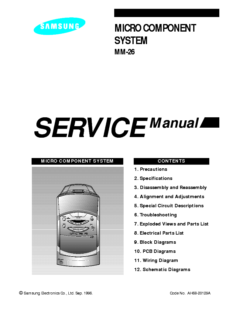 SAMSUNG MM-26 service manual (1st page)