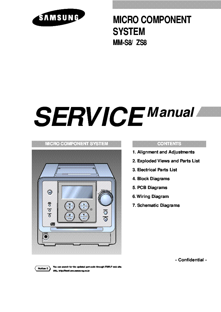 SAMSUNG MM-S8 MM-ZS8 MICRO COMPONENT SM service manual (1st page)