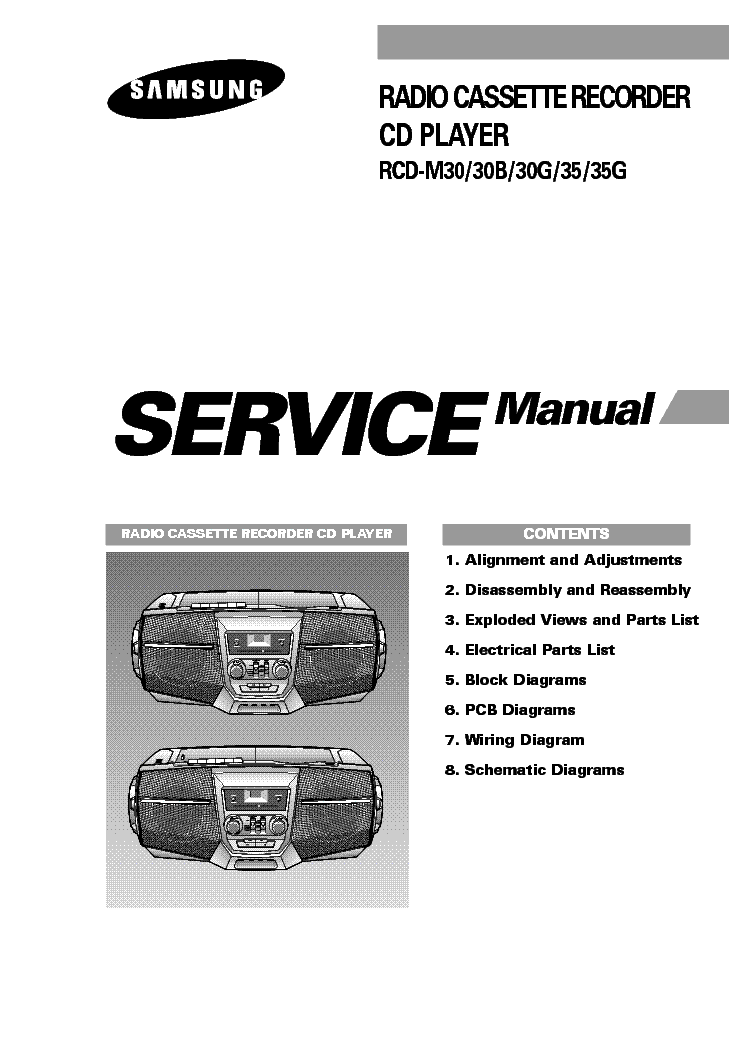 SAMSUNG RCD-M30 30B 30G 35 35G service manual (1st page)
