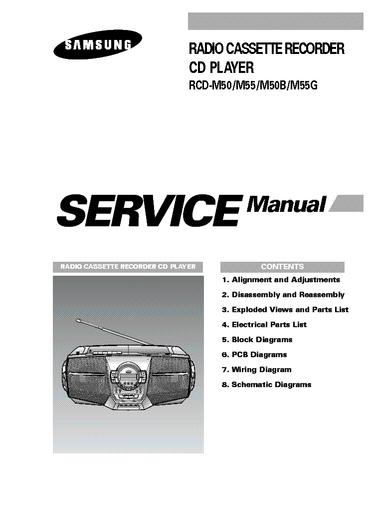 SAMSUNG RCD-M50 M50B M55 M55G service manual (1st page)
