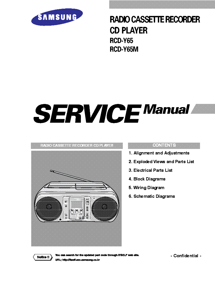 SAMSUNG RCD-Y65 RCD-Y65M SM service manual (1st page)