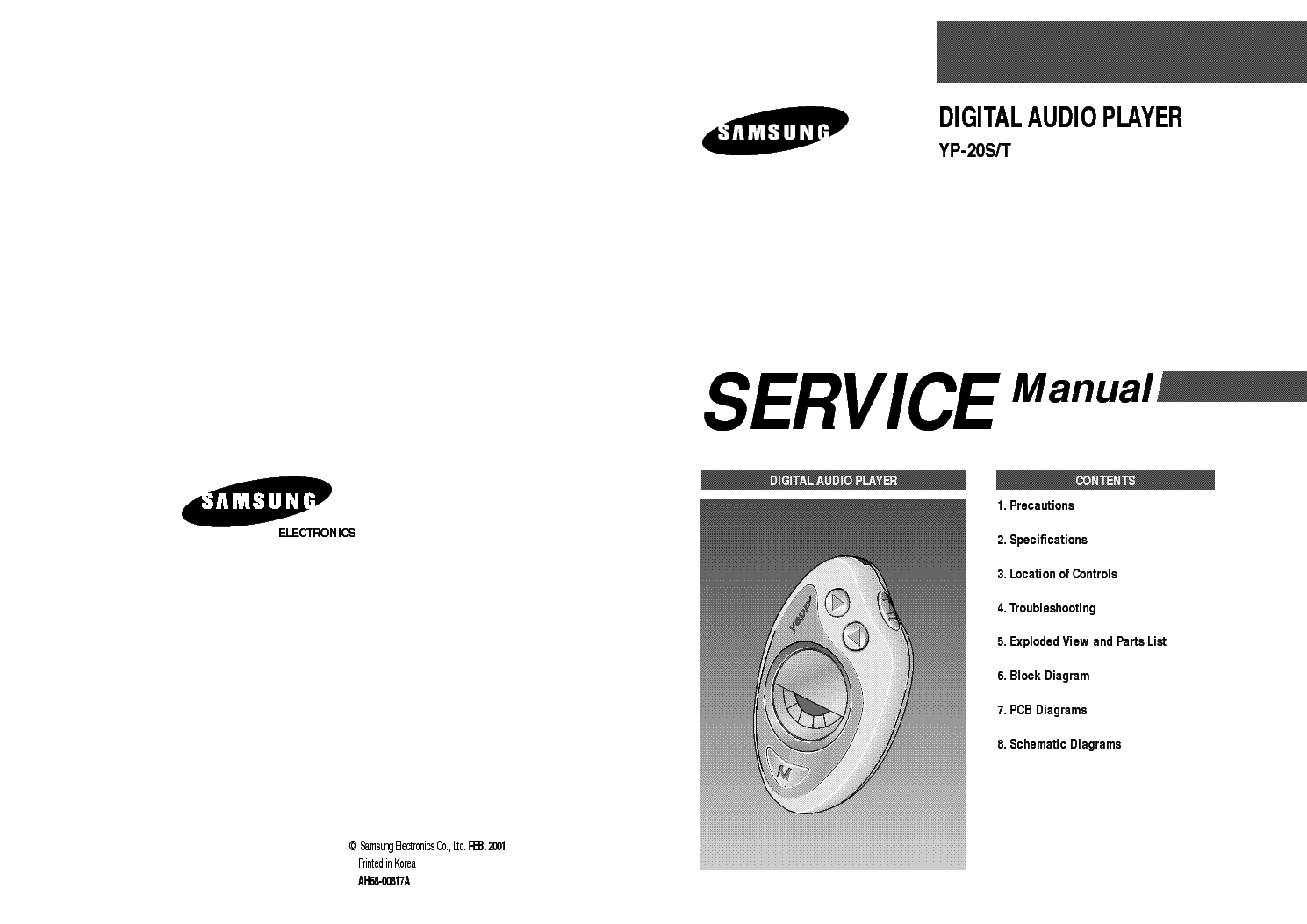 SAMSUNG YP-20 service manual (1st page)