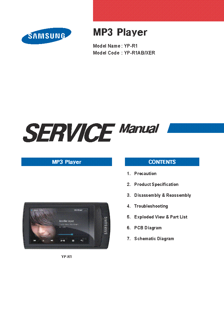 SAMSUNG YP-R1 YP-R1AB-XER service manual (1st page)