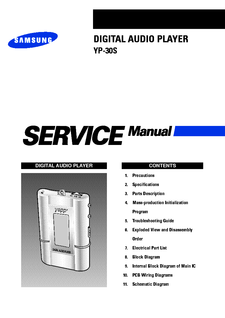 SAMSUNG YP 30S service manual (1st page)