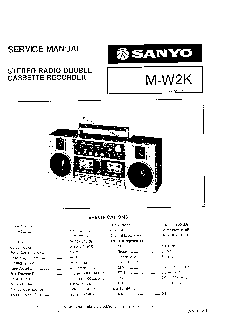 Service Manual-Anleitung für Sanyo M 7900 K 