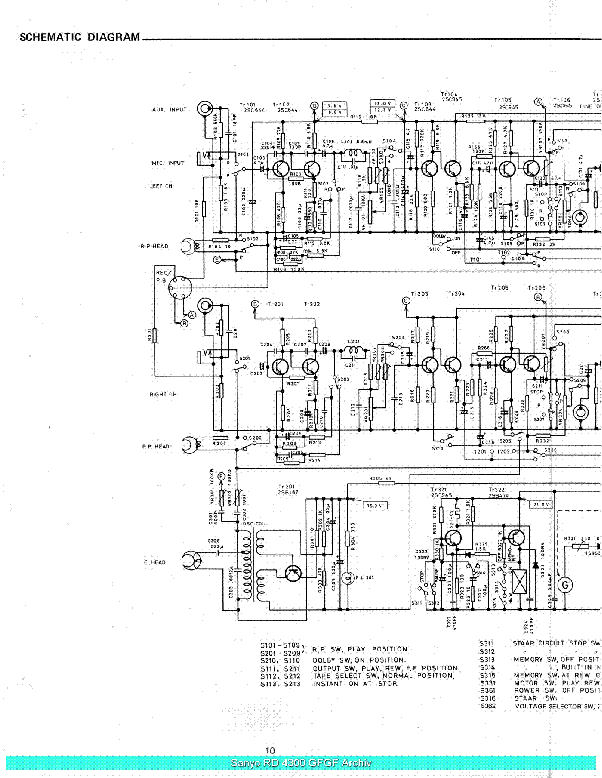 SANYO RD4300 SCH Service Manual download, schematics, eeprom