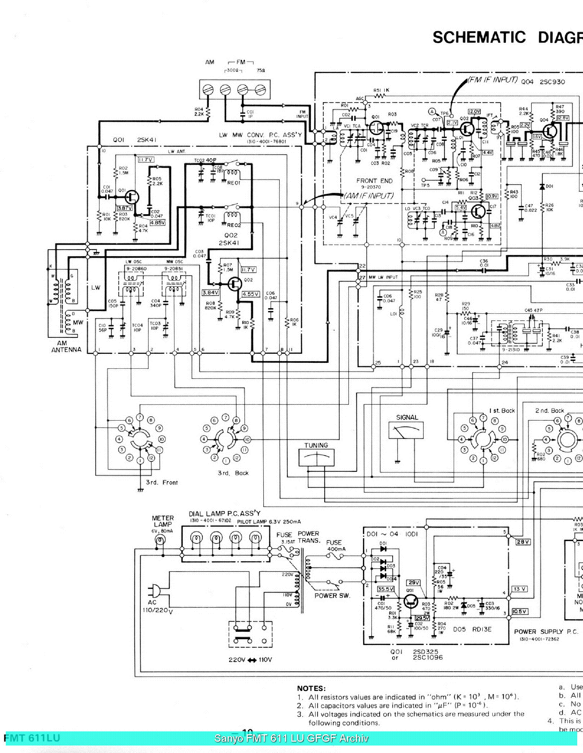 SANYO WM-3485 FMT611LU SCH Service Manual download, schematics, eeprom ...