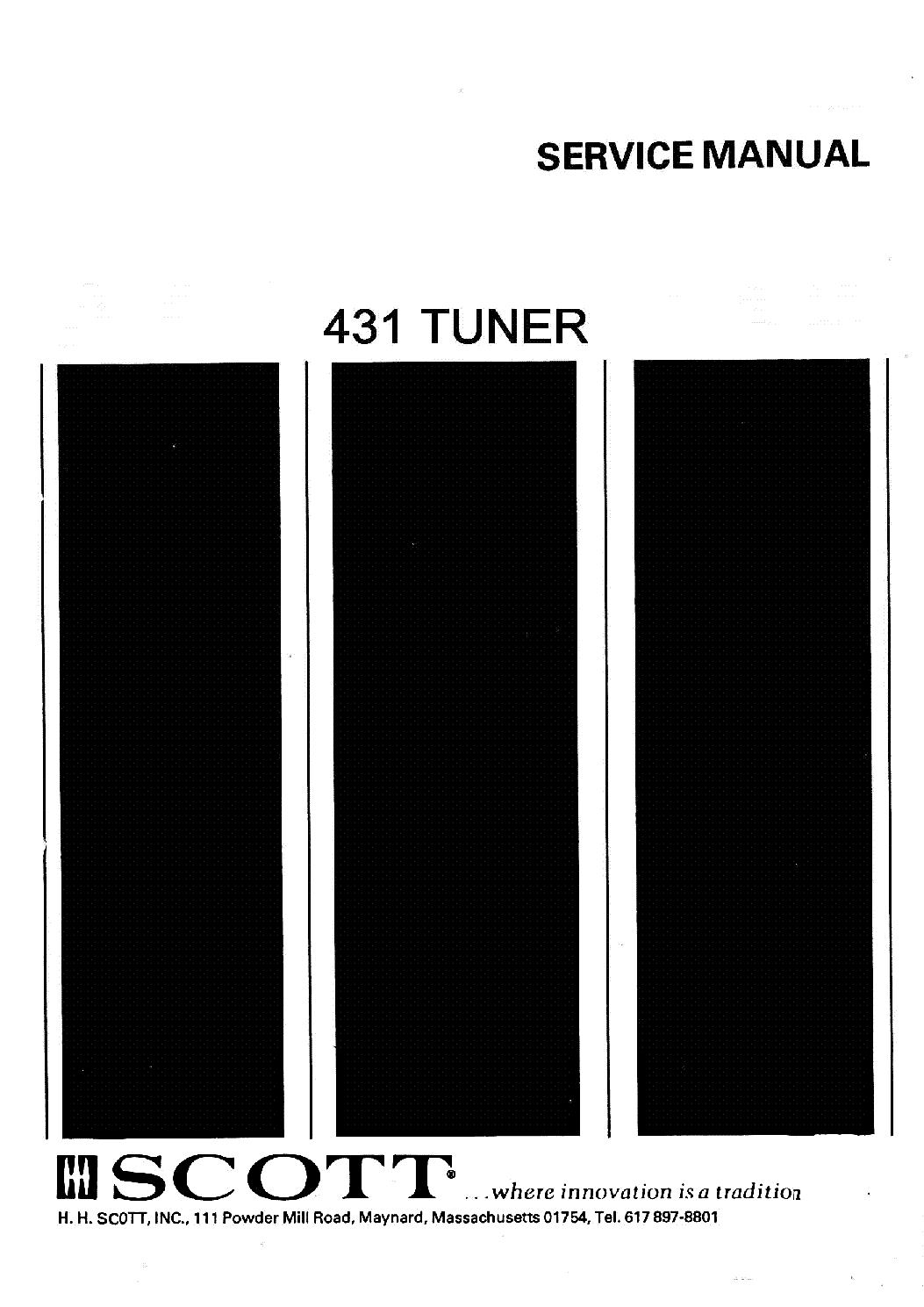 SCOTT 431 TUNER SM service manual