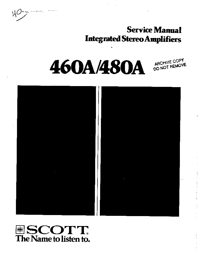 SCOTT 460A 480A INTEGRATED AMPLIFIER SM service manual