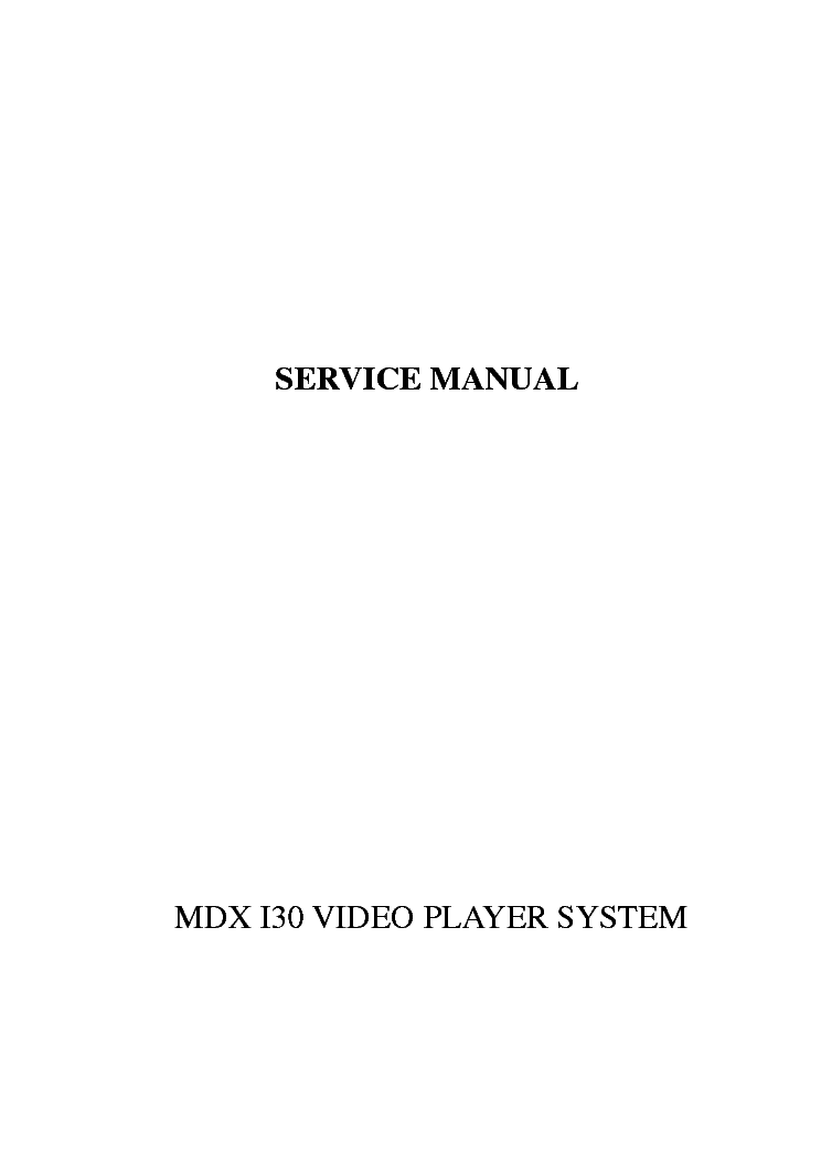 SCOTT MDX-I30 SPHE8281D service manual