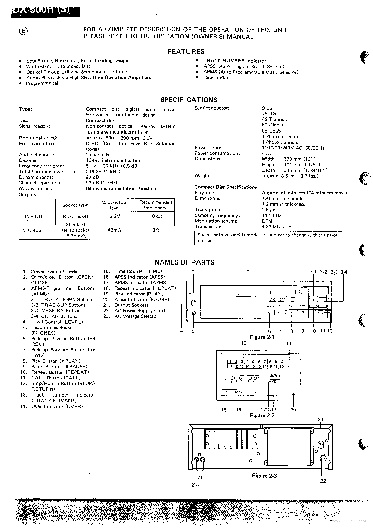 SHARP DX-500H service manual (2nd page)