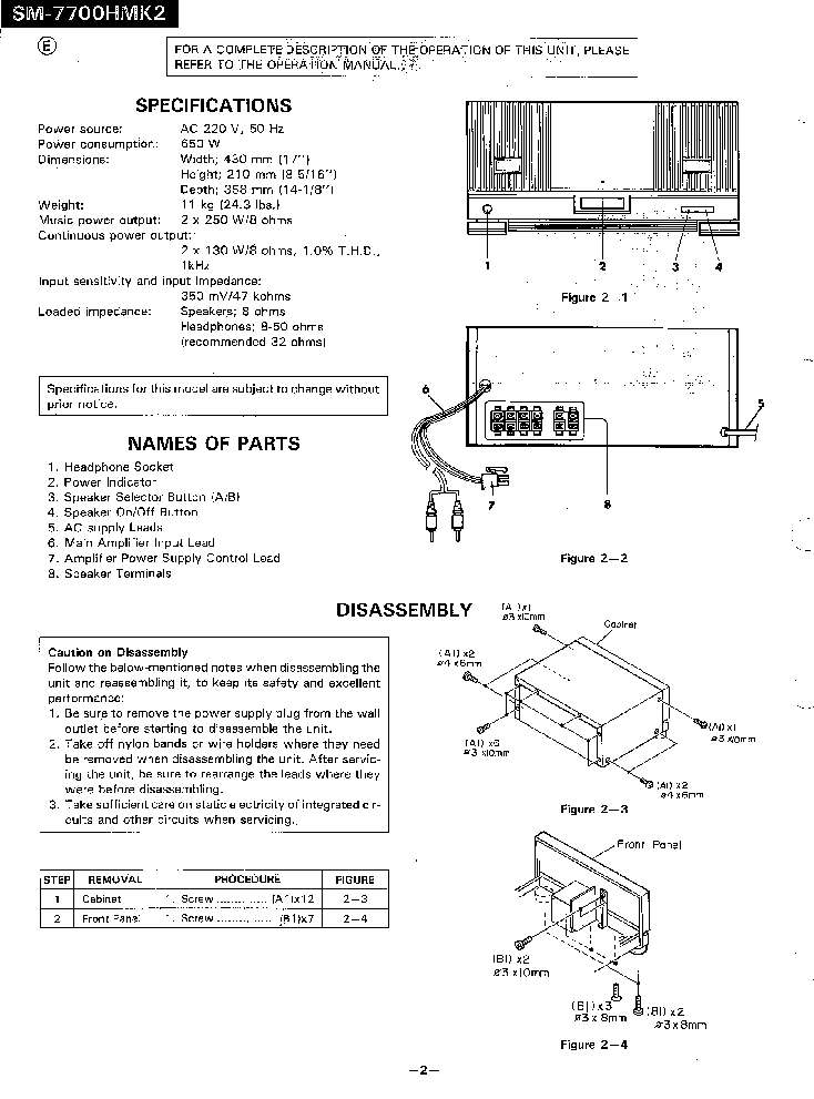 SHARP SM-7700HMK2 service manual (2nd page)