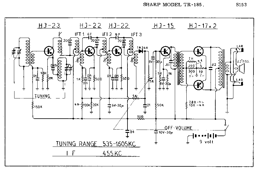 SHARP TR-185 SCH service manual (1st page)