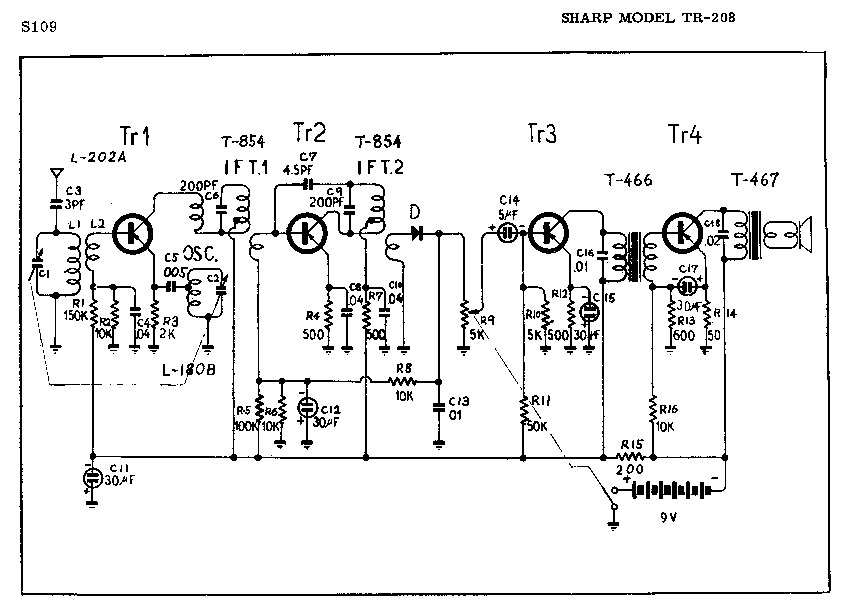 SHARP TR-208 SCH service manual (1st page)