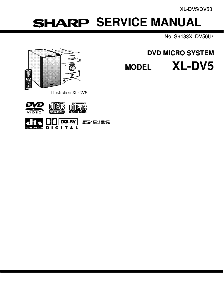 SHARP XL-DV5 DV50 SM service manual (1st page)
