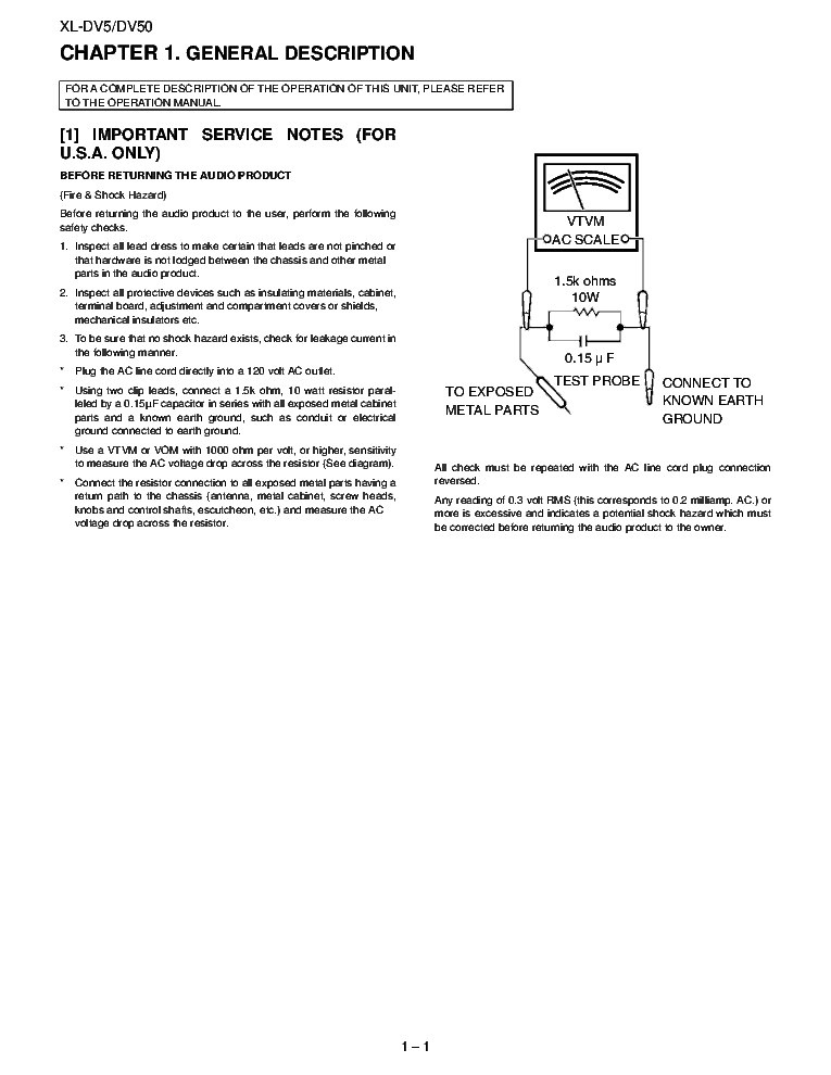 SHARP XL-DV5 DV50 SM service manual (2nd page)