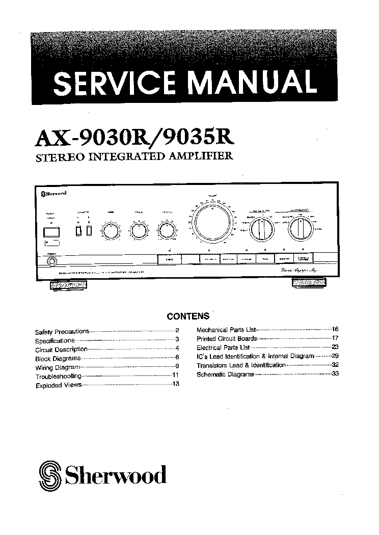 SHERWOOD AX-9030R 9035R service manual (1st page)