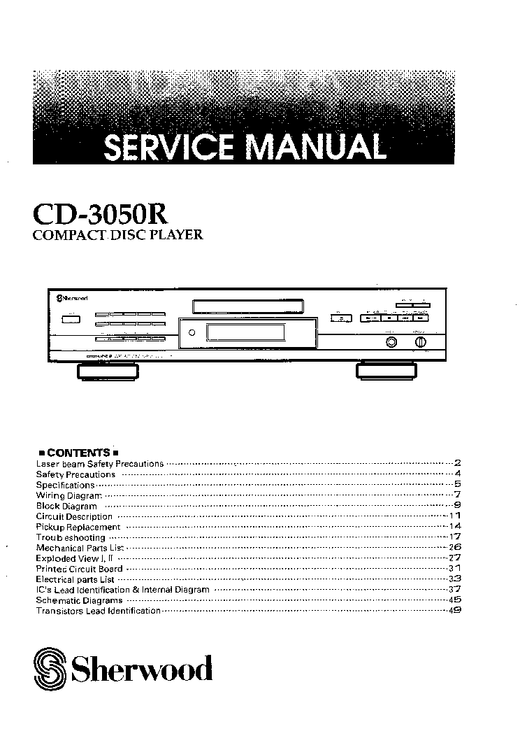 SHERWOOD CD-3050R service manual (1st page)