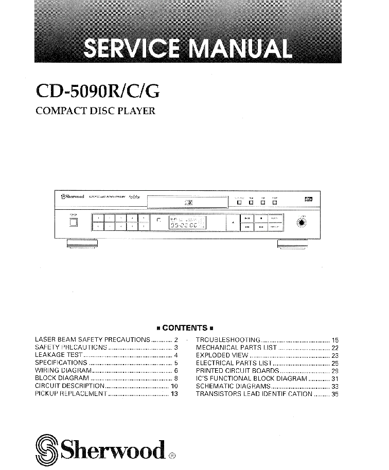 SHERWOOD CD-5090R C G SM service manual (1st page)