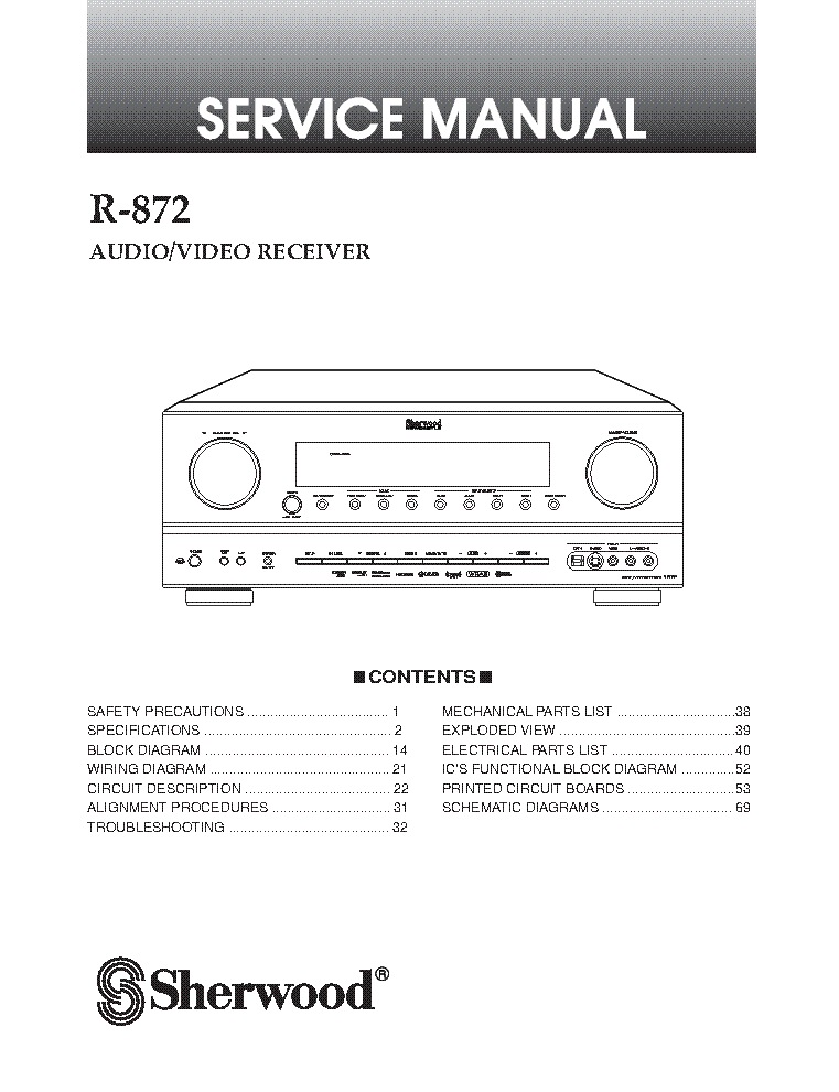 SHERWOOD R-872 service manual (1st page)