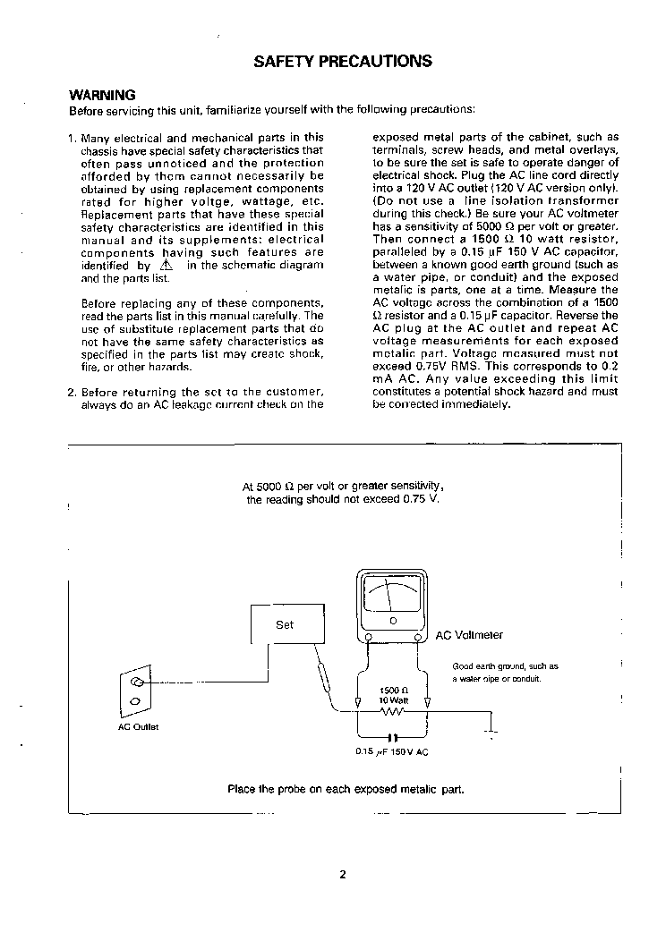 SHERWOOD R-925R R-925RDS RECEIVER service manual (2nd page)