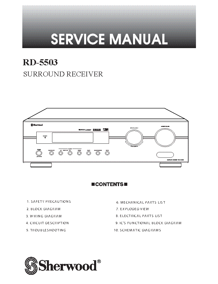SHERWOOD RD-5503 service manual (1st page)