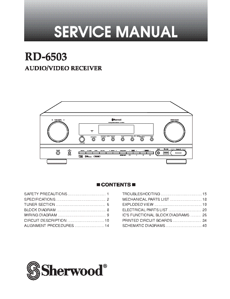 SHERWOOD RD-6503 service manual (1st page)