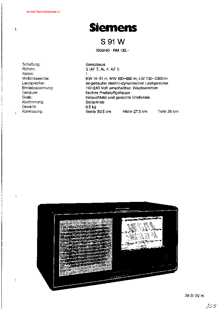 SIEMENS S91W service manual