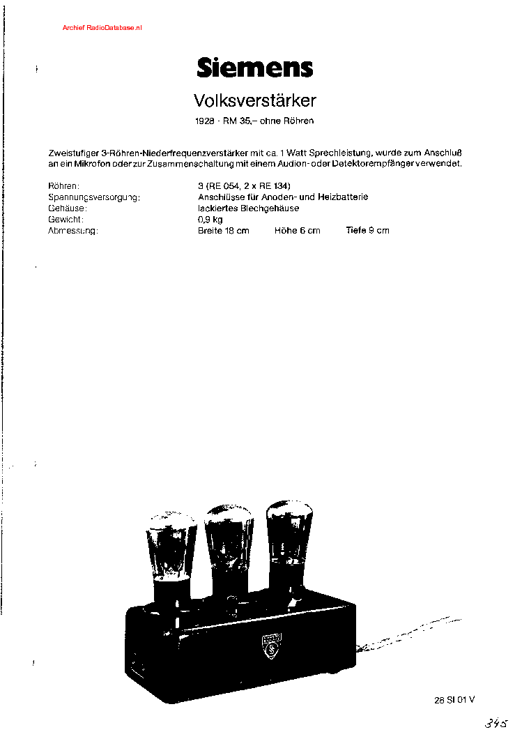 SIEMENS V-VERSTARKER service manual