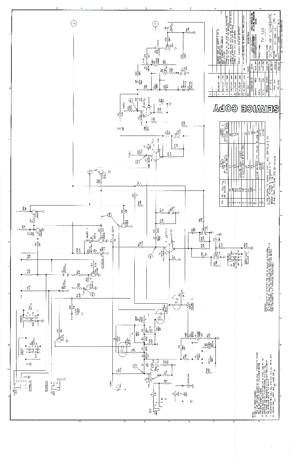 SLM-ELECTRONICS TV-120 GUITAR AMP Service Manual download, schematics ...