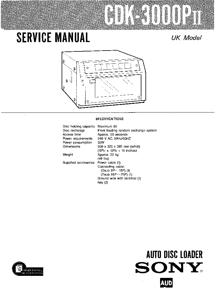 SONY CDK-3000P2 SM Service Manual download, schematics, eeprom, repair ...