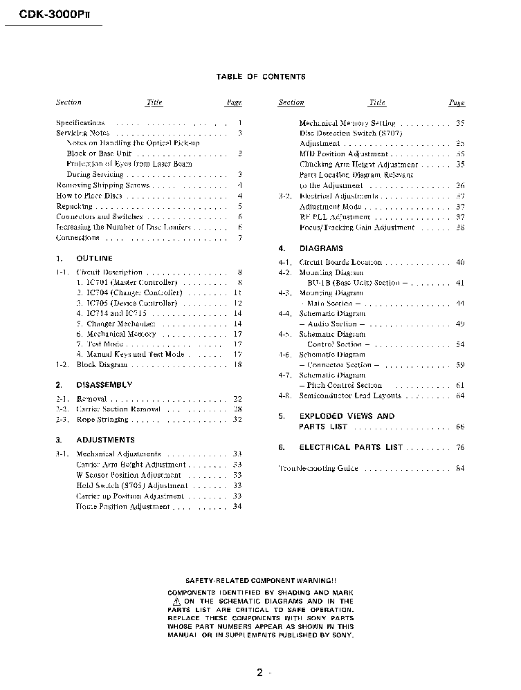 SONY CDK-3000P2 SM Service Manual download, schematics, eeprom, repair ...