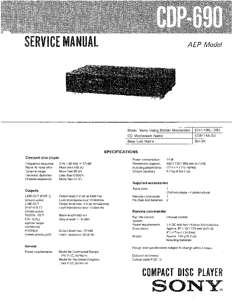 SONY CDP-690-MANUAL-995578321 service manual (1st page)