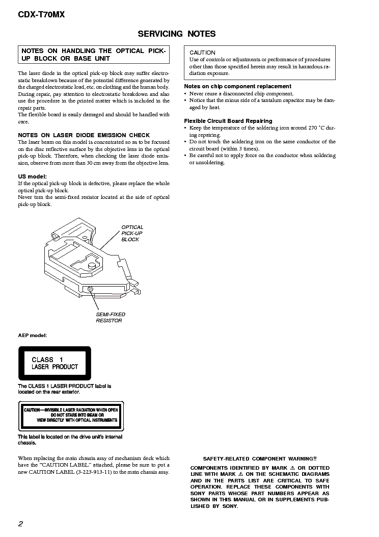 SONY CDX-T70MX service manual (2nd page)