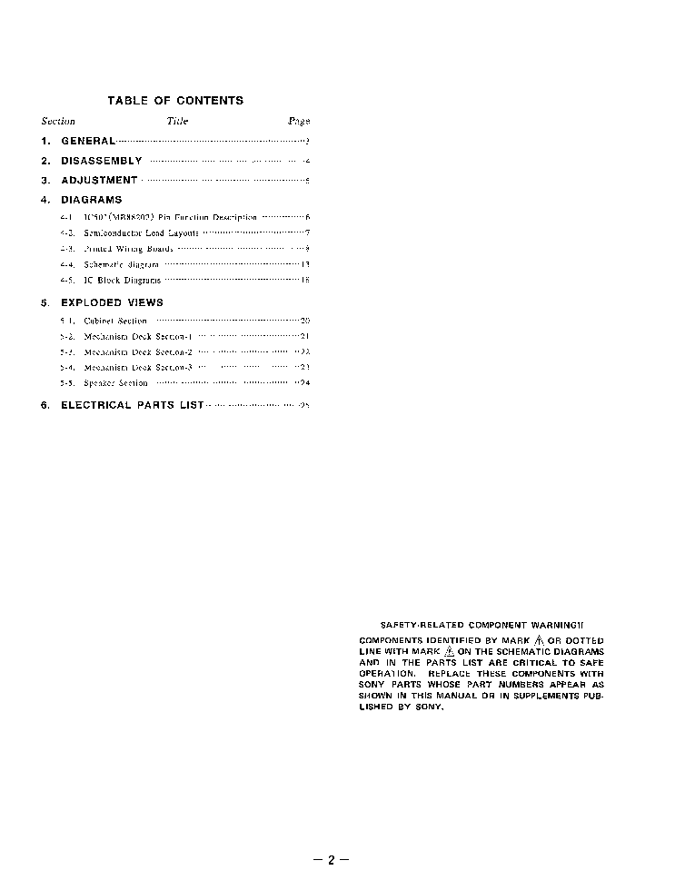 SONY CFS-KW300S service manual (2nd page)