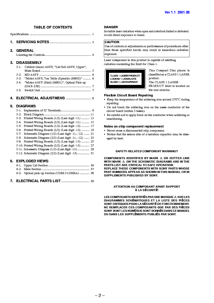 SONY D-SJ15 SJ17CK SM service manual (2nd page)