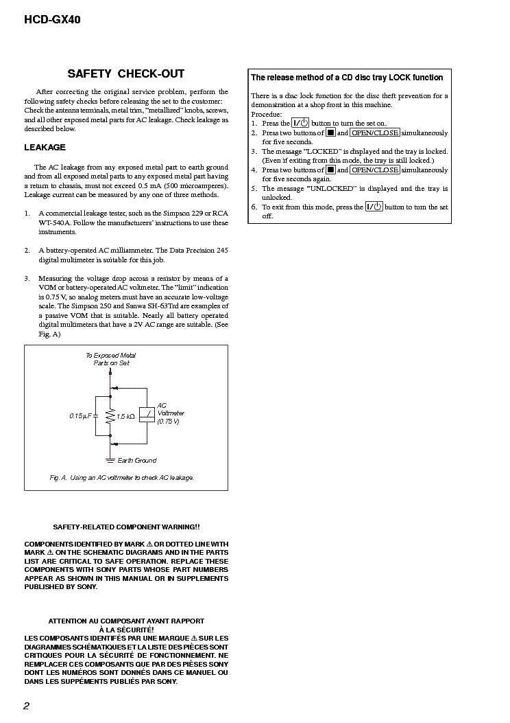 SONY HCD-GX40 VER-1.0 service manual (2nd page)