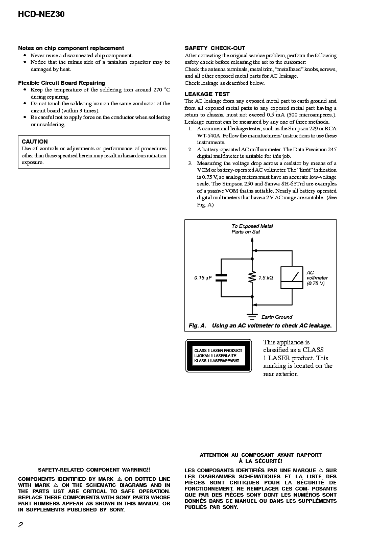 SONY HCD-NEZ30 VER-1.5 SM service manual (2nd page)