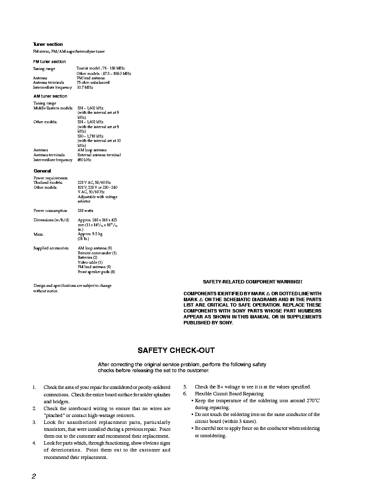 SONY HCD-VX55 J VER1.5 service manual (2nd page)