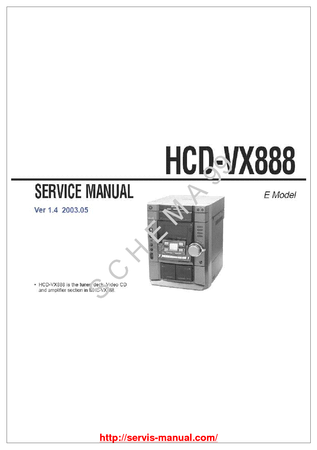 SONY HCD-VX888 service manual (1st page)