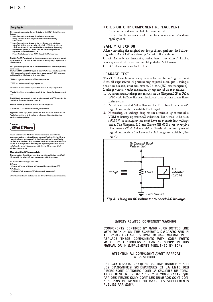 SONY HT-XT1 VER.1.0 SM service manual (2nd page)