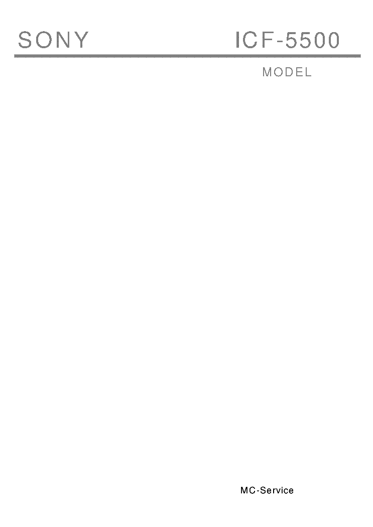 SONY ICF-5500 SM service manual