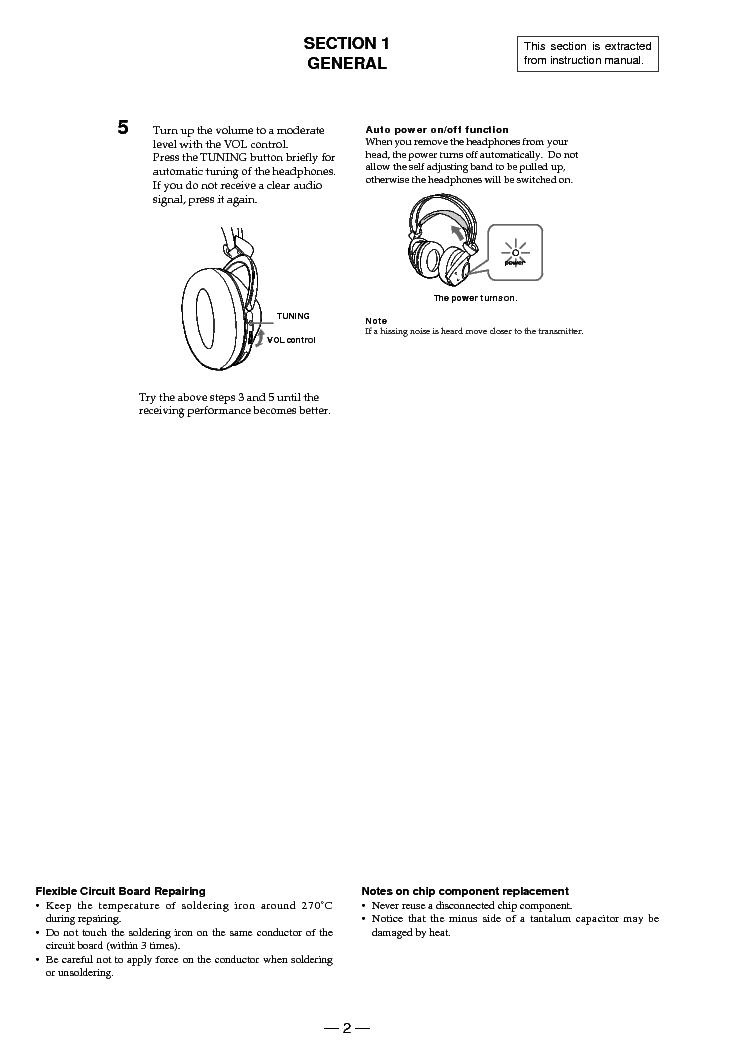 SONY MDR-RF875R SM service manual (2nd page)