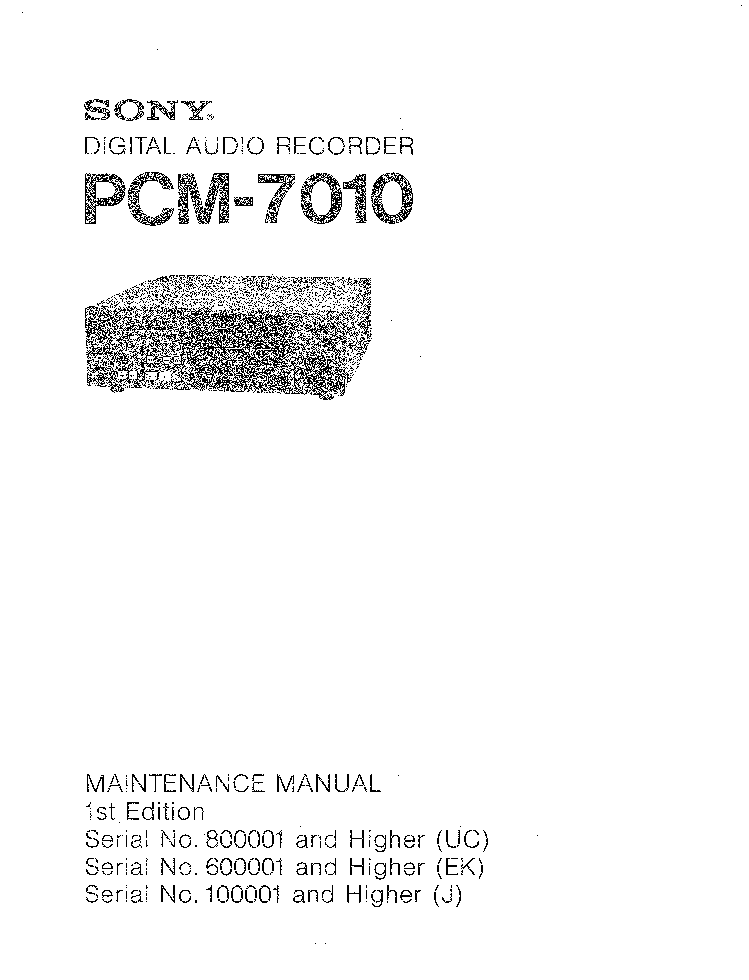SONY PCM-7010 SM service manual (1st page)