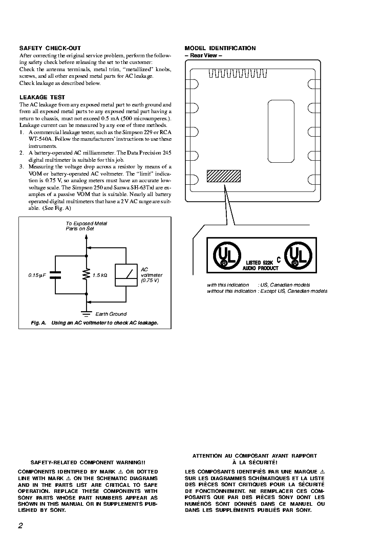 SONY SA-WM40 ACTIVE SUBWOOFER service manual (2nd page)