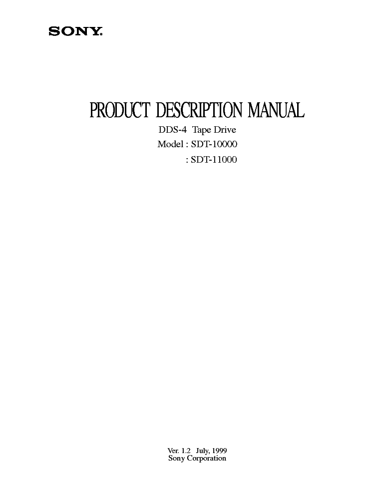 SONY SDT-11000-A service manual