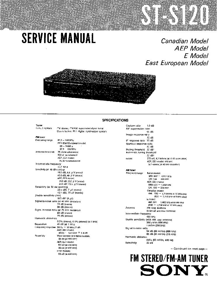 SONY ST-S120 SM service manual (1st page)