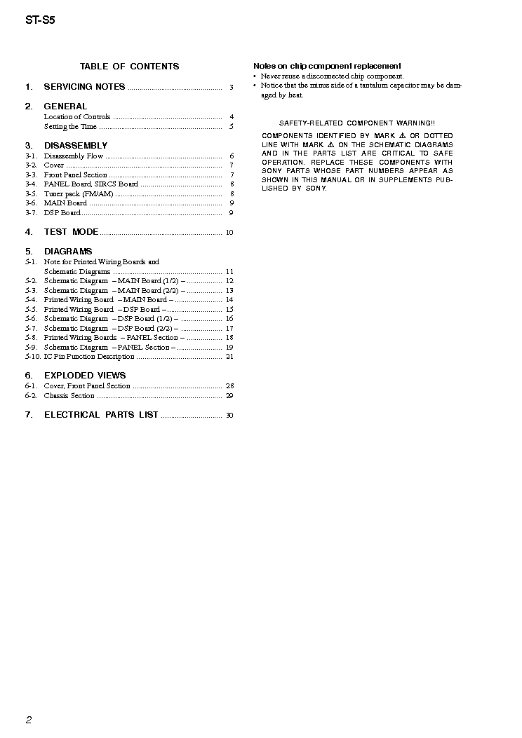 SONY ST-S5 VER1.0 service manual (2nd page)