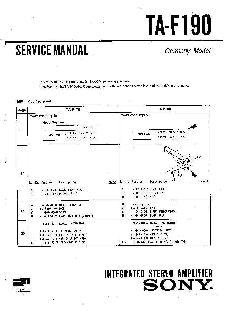 SONY TA-F190 SM service manual
