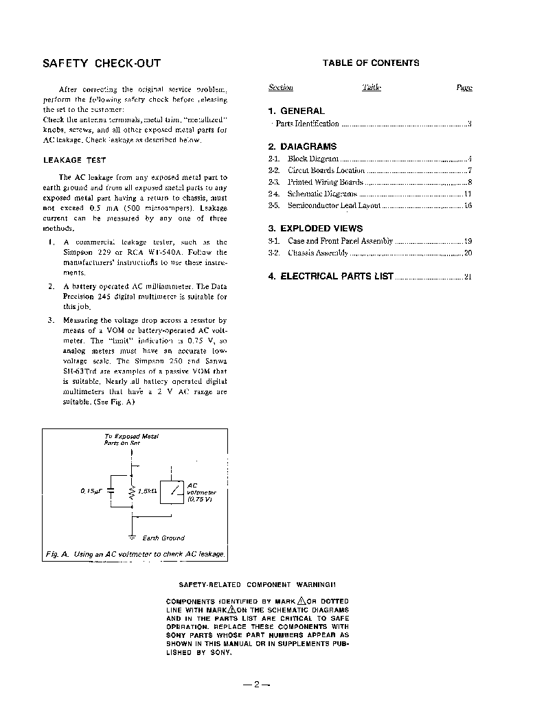 SONY TA-H3800 SM service manual (2nd page)